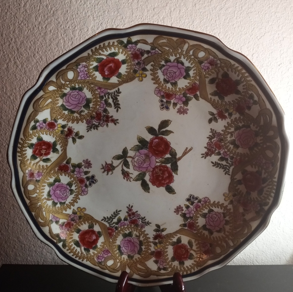 GORGEOUS Accent Imari Victorian Moriage Transferware 12" Platter. - Picture 3 of 6